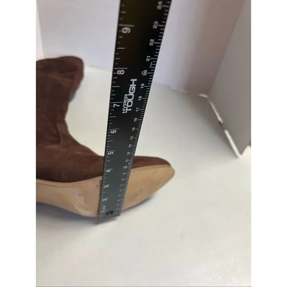 JG Womens Brown Zippered Braided Tassel Boots Size 8.5 Lined SEE DESCRIPTION